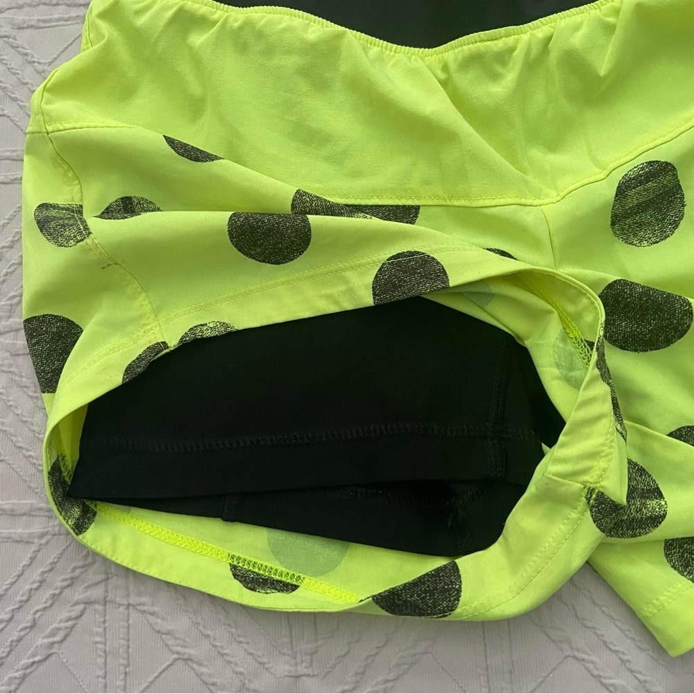 Nike Women's Lime Green and Black Polka Dot Shorts - Picture 6 of 9